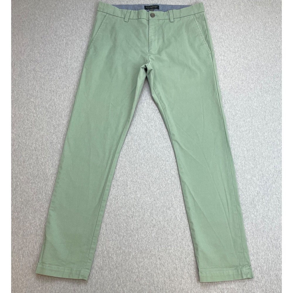 Banana Republic Pants Men 32 x 32 Green Cotton Blend Stretch Fulton Skinny Chino